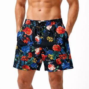 Men's Board Shorts Large Madison Noir Russell NWOT Tropical Floral